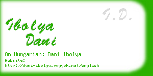 ibolya dani business card